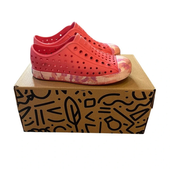 Native Jefferson Pink/Pink Purple Camo Shoes c10 - Picture 1 of 5
